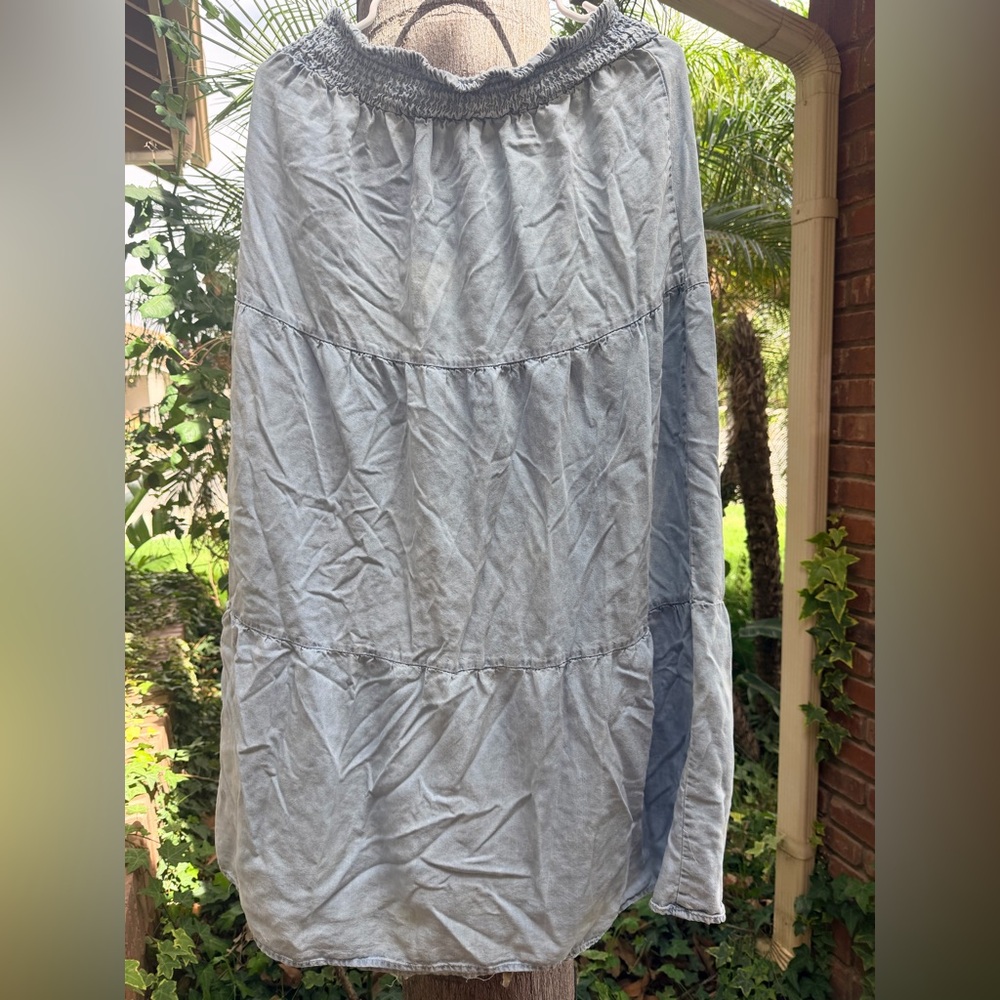 Jolie Light Blue Tiered Maxi Skirt